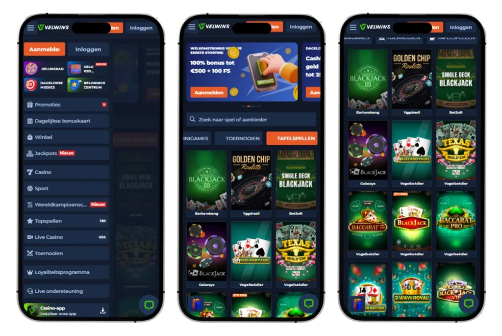 Velwins Casino app
